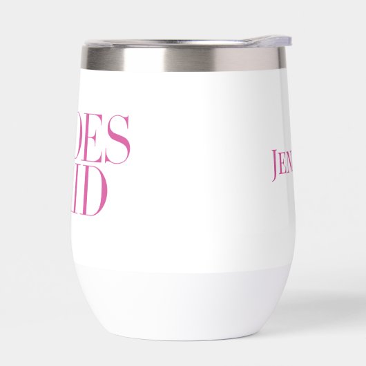 Bruidsmeisje roze modern gepersonaliseerd (Links)