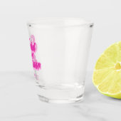 Bruidsmeisje Roze Retro Aangepaste Naam Shot Glas (Rechts)