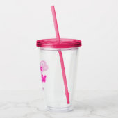 Bruidsmeisje Roze Retro Naam op Maat Acryl Drinkbeker (Links)