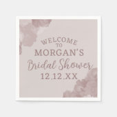 Bruidsmeisje roze roze bloemige feestservetten servet (Voorkant)