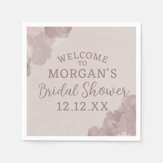 Bruidsmeisje roze roze bloemige feestservetten servet (Voorkant)