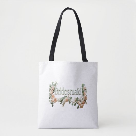 Bruidsmeisje Roze Rozen Lichtgroene Achtergrond Tote Bag (Voorkant)