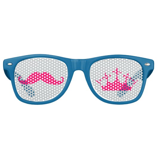 Bruidsmeisje roze snor partij retro zonnebril (Voorkant)