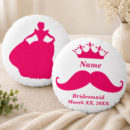 Bruidsmeisje Roze Snor Rond Worp Kussen