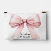 Bruidsmeisje roze strik elegante naam etui (Achterkant)