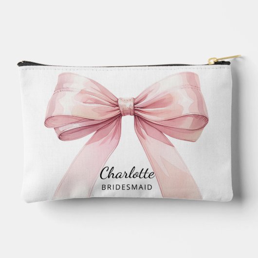 Bruidsmeisje roze strik elegante naam etui (Achterkant)