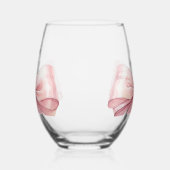 Bruidsmeisje roze strik wijnglas zonder voet (Links)