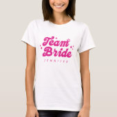 Bruidsmeisje Roze Team Bruid Afstuderen T-shirt (Voorkant)