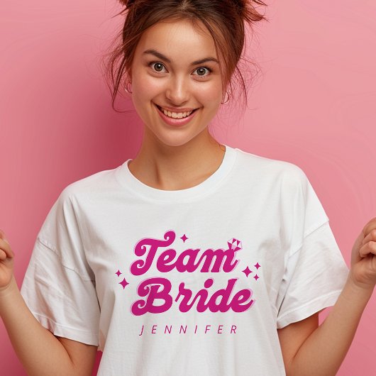 Bruidsmeisje Roze Team Bruid Bachelorette T-shirt