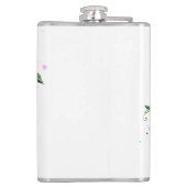 Bruidsmeisje Roze  Waterverf Bloemig Bruidsuitnodi Heupfles (Achterkant)