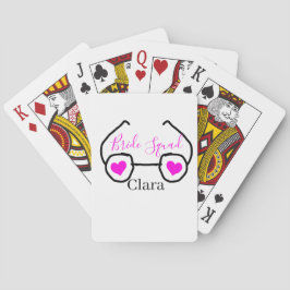 Bruidsmeisje roze zwarte duikbril hart bruidsdame  pokerkaarten