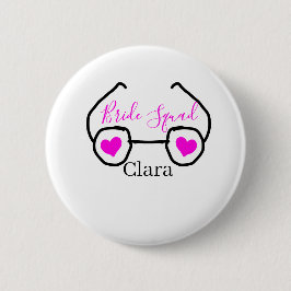 Bruidsmeisje roze zwarte duikbril hart bruidsdame  ronde button 5,7 cm