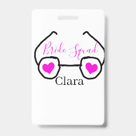 Bruidsmeisje roze zwarte duikbril hart bruidsmeisj badge