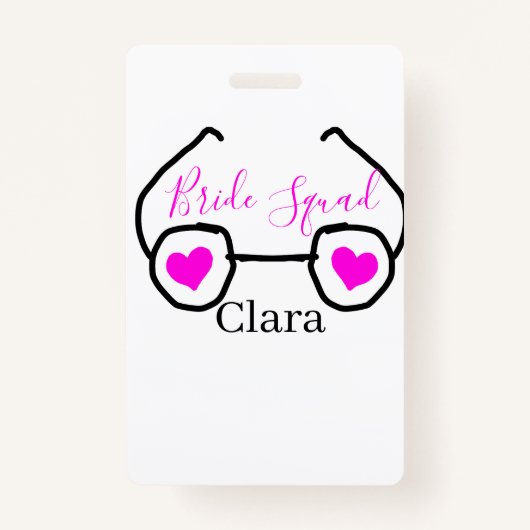 Bruidsmeisje roze zwarte duikbril hart bruidsmeisj badge (Voorkant)