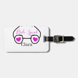 Bruidsmeisje roze zwarte duikbril hart bruidsmeisj bagagelabel