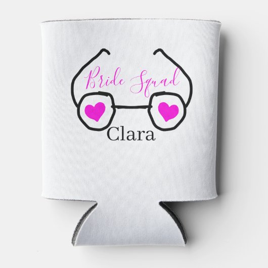 Bruidsmeisje roze zwarte duikbril hart bruidsmeisj blikjeskoeler (Voorkant)