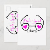 Bruidsmeisje roze zwarte duikbril hart bruidsmeisj briefkaart (Voorkant / Achterkant)