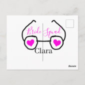 Bruidsmeisje roze zwarte duikbril hart bruidsmeisj briefkaart (Achterkant)