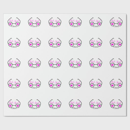 Bruidsmeisje roze zwarte duikbril hart bruidsmeisj cadeaupapier (Vlak)