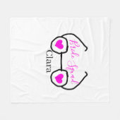 Bruidsmeisje roze zwarte duikbril hart bruidsmeisj fleece deken (Voorkant (Horizontaal))