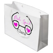 Bruidsmeisje roze zwarte duikbril hart bruidsmeisj groot cadeauzakje (Achterkant Gekanteld)