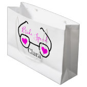 Bruidsmeisje roze zwarte duikbril hart bruidsmeisj groot cadeauzakje (Voorkant Gekanteld)