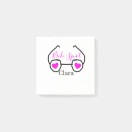 Bruidsmeisje roze zwarte duikbril hart bruidsmeisj post-it® notes