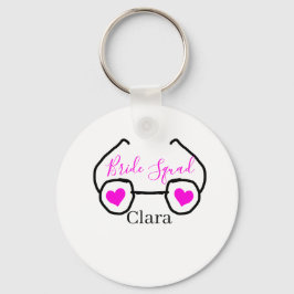 Bruidsmeisje roze zwarte duikbril hart bruidsmeisj sleutelhanger