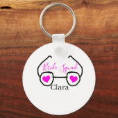 Bruidsmeisje roze zwarte duikbril hart bruidsmeisj sleutelhanger (Voorkant)