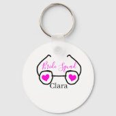 Bruidsmeisje roze zwarte duikbril hart bruidsmeisj sleutelhanger (Achterkant)