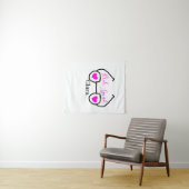 Bruidsmeisje roze zwarte duikbril hart bruidsmeisj wandkleed (In Situ (horizontaal))