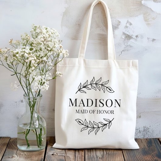Bruidsmeisje | Rustieke Groene Aangepaste Maid of Tote Bag