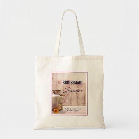 Bruidsmeisje Rustieke Melkkan Landelijke Bruiloft Tote Bag (Voorkant)