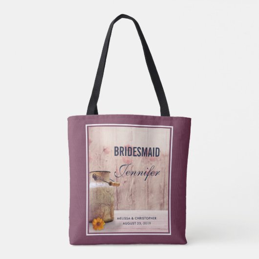 Bruidsmeisje Rustieke Melkkan Landelijke Trouwdag Tote Bag (Achterkant)