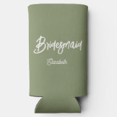 Bruidsmeisje Sage Groene Trouw Seltzer Blikjeskoeler (Achterkant)