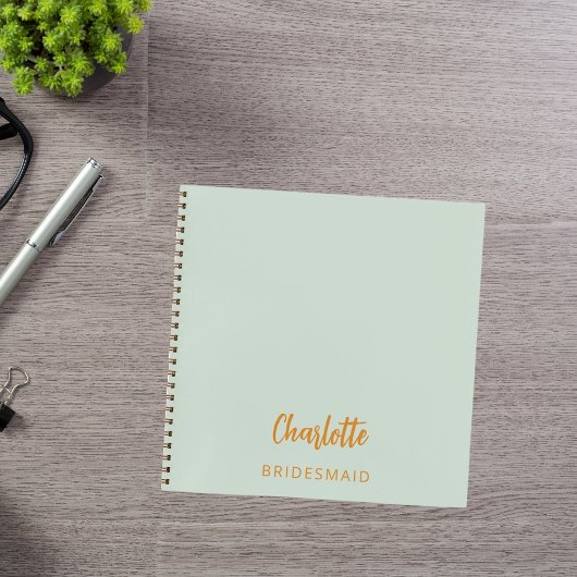 Bruidsmeisje salie groen notitieboek