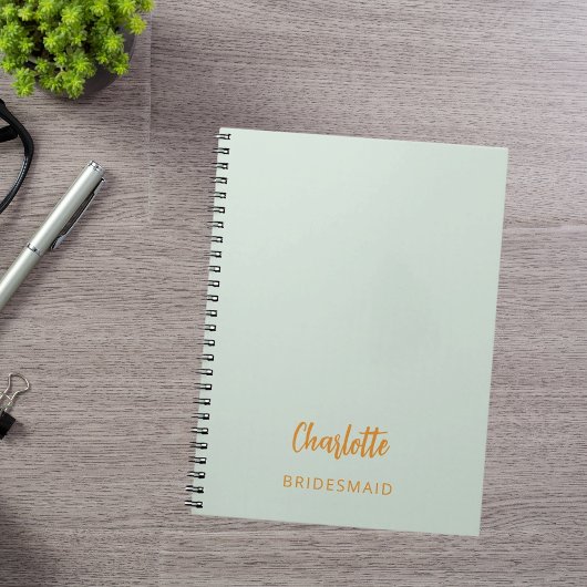 Bruidsmeisje salie groen notitieboek