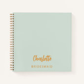 Bruidsmeisje salie groen notitieboek (Voorkant)