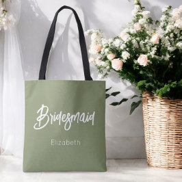 Bruidsmeisje Salie Groene Trouwtas Tote Bag