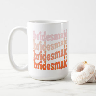 Bruidsmeisje schattig retro oranje, gepersonalisee koffiemok