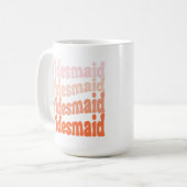 Bruidsmeisje schattig retro oranje, gepersonalisee koffiemok (Voorkant links)