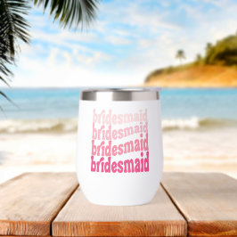 Bruidsmeisje schattig retro roze, gepersonaliseerd