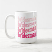 Bruidsmeisje schattig retro roze, gepersonaliseerd koffiemok (Links)