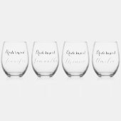 bruidsmeisje script aangepaste naam geschenken bru wijnglas zonder voet (Voorkant)