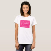 Bruidsmeisje Script Bachelorette Feest Dames Roze T-shirt (Voorkant volledig)