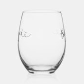 Bruidsmeisje Script Hart  Wijnglas Zonder Voet (Rechts)