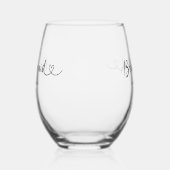 bruidsmeisje script hart wijnglas zonder voet (Links)