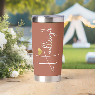 bruidsmeisje   Script Name Gold Heart Terracotta Geïsoleerde Drinkbeker