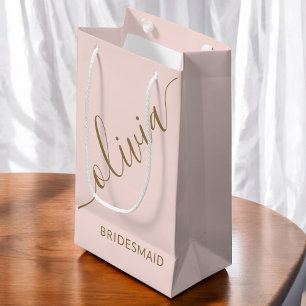 Bruidsmeisje Script Roze Goud Minimalist Elegant Klein Cadeauzakje