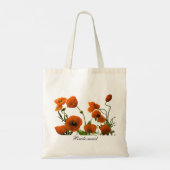 Bruidsmeisje Sinaasappel Poppy Flowers Bloempatron Tote Bag (Achterkant)